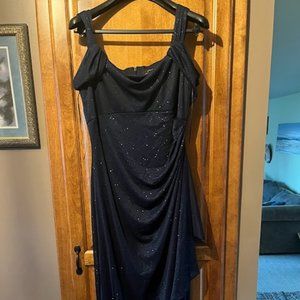 Alex Evening Navy Sparkly Shimmery Gown Women's 8